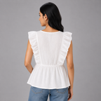Vanilla ruffle top
