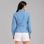 Lace-Up Denim Shirt