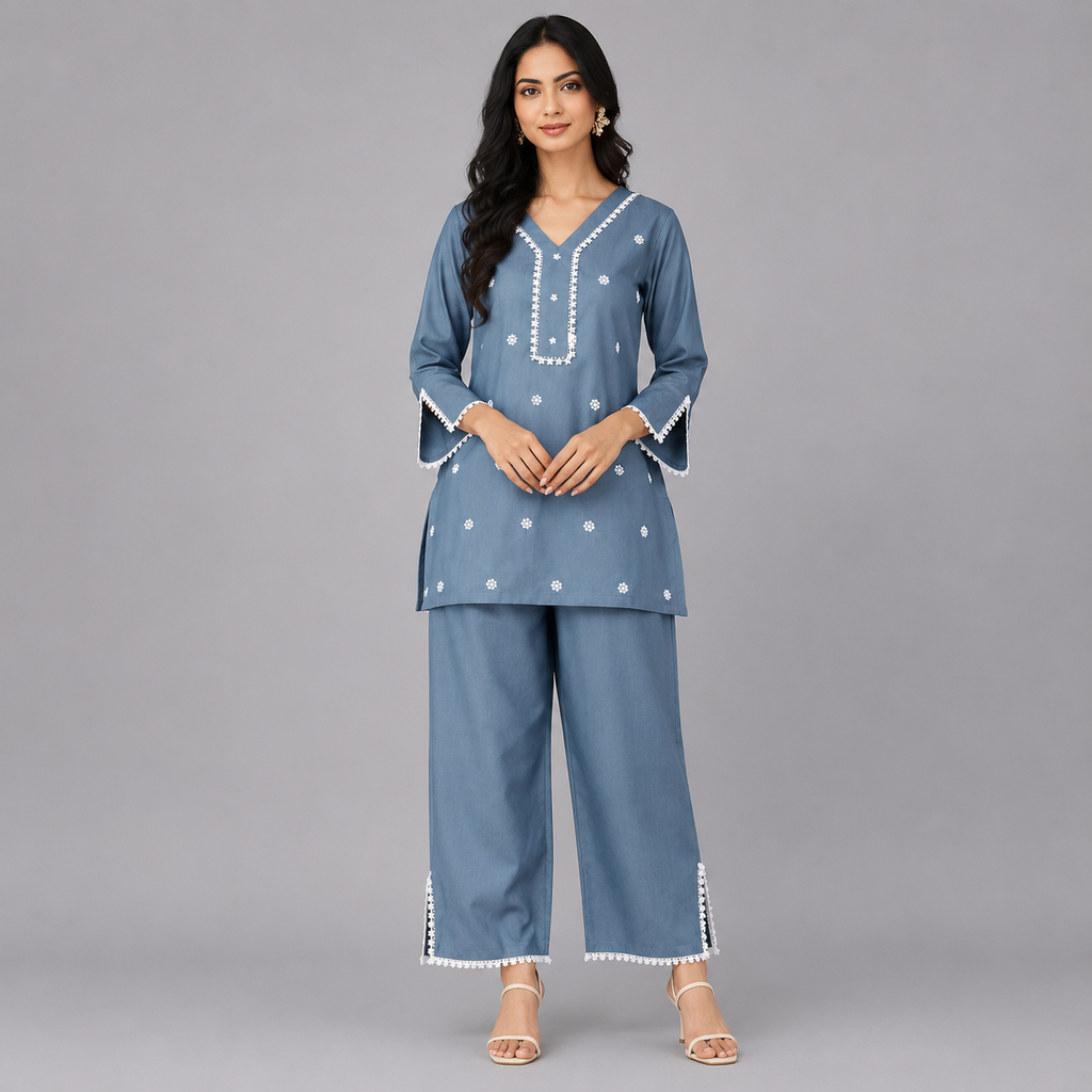 Celeste Blue Kurta Set