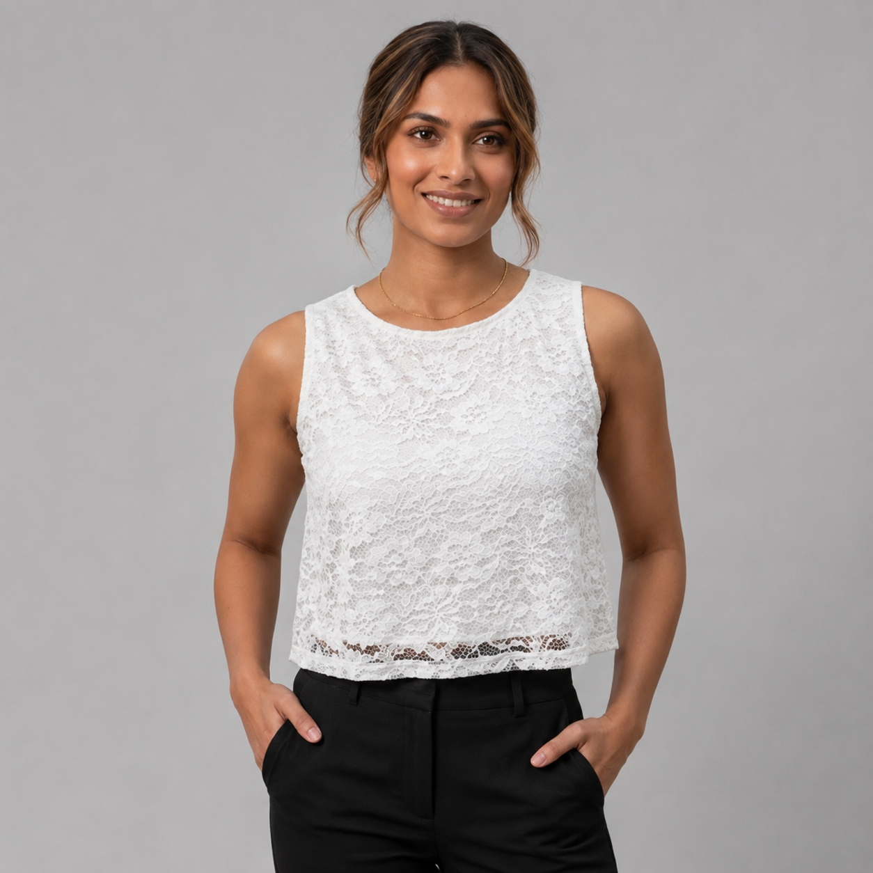 Lace Bloom Sleeveless Top