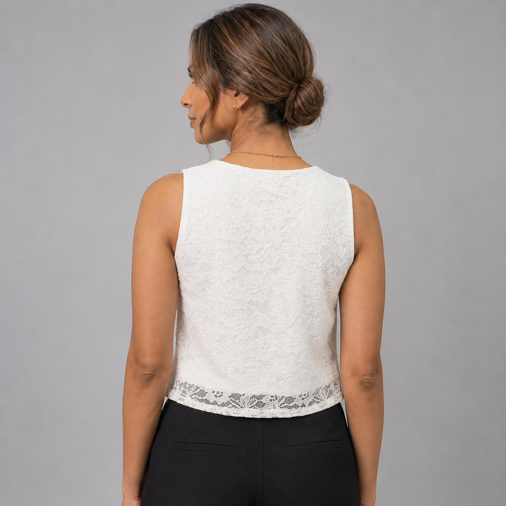 Lace Bloom Sleeveless Top