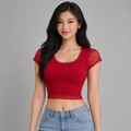 Scarlet Lace Crop Top