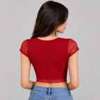 Scarlet Lace Crop Top