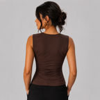 Mocha Twist Drape Top