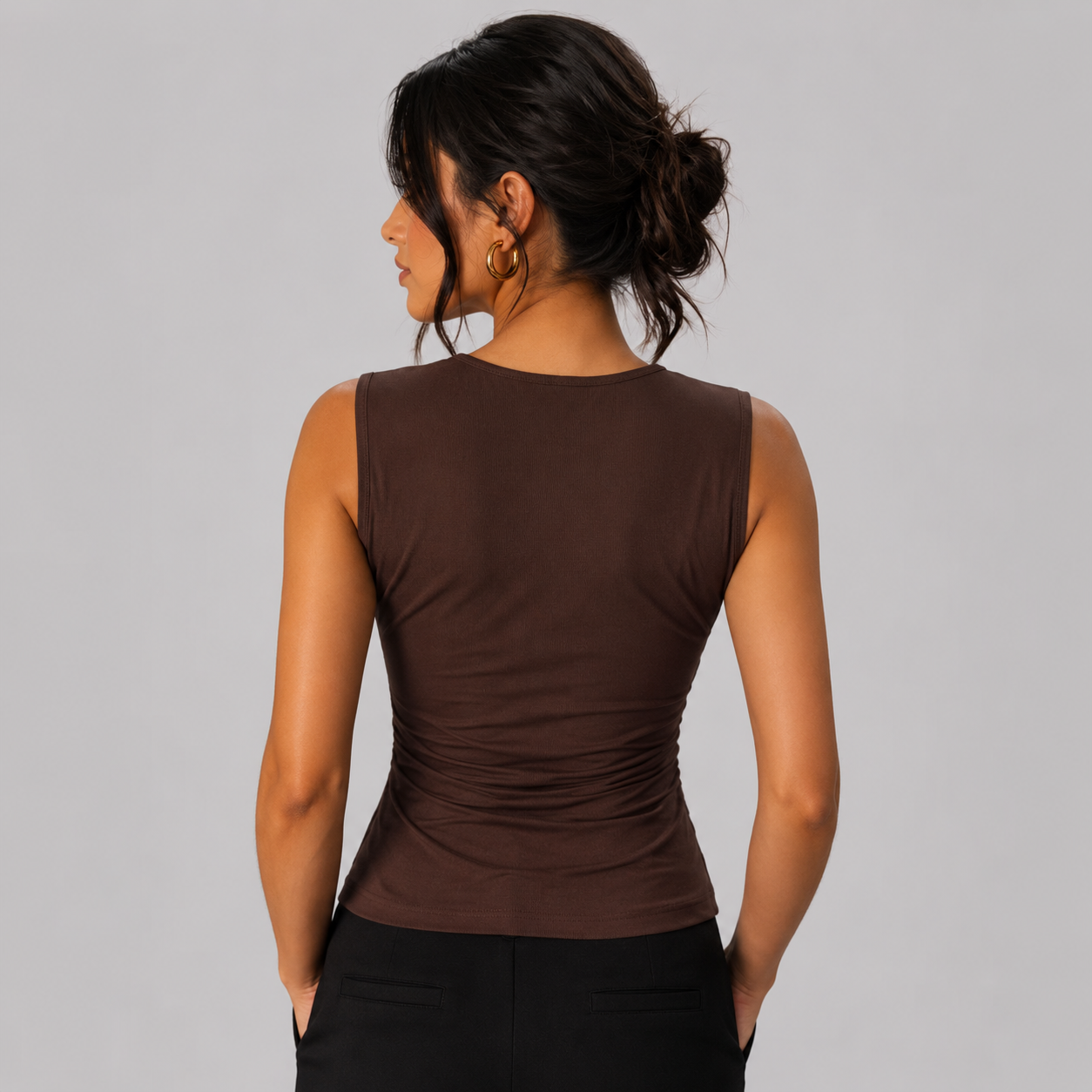 Mocha Twist Drape Top
