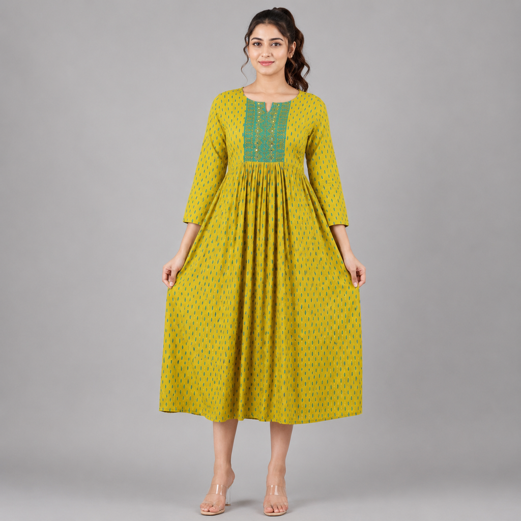 Sunlit Bloom Flared Kurti