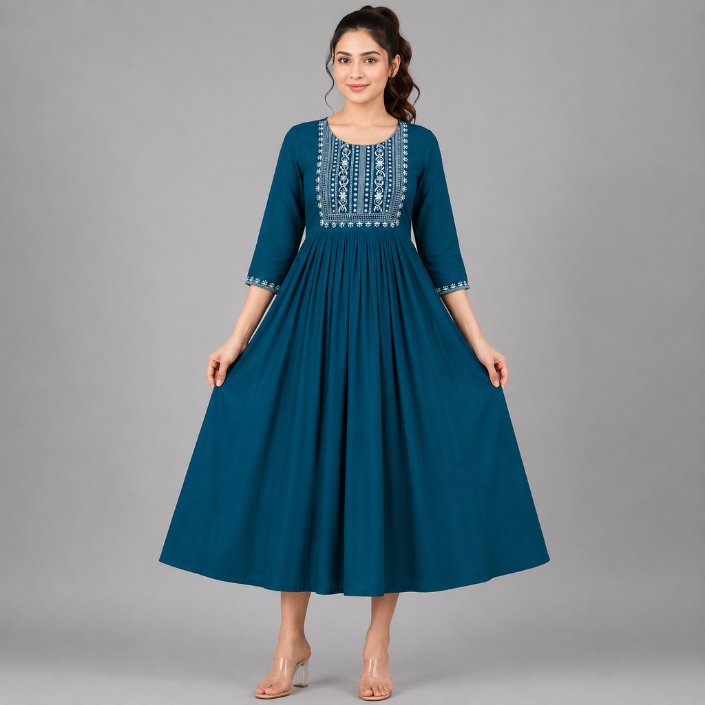 Azure Noor Anarkali Kurti