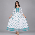 Aqua Bloom Anarkali Kurti