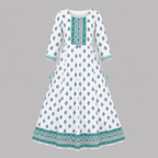 Aqua Bloom Anarkali Kurti