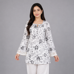 Ivory Blossom Short Kurti