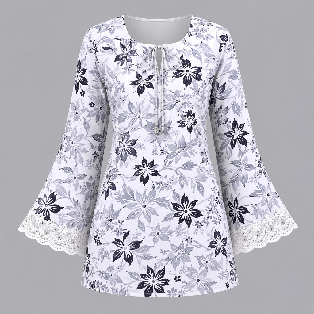 Ivory Blossom Short Kurti