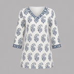 Ivory Bloom Short Kurti
