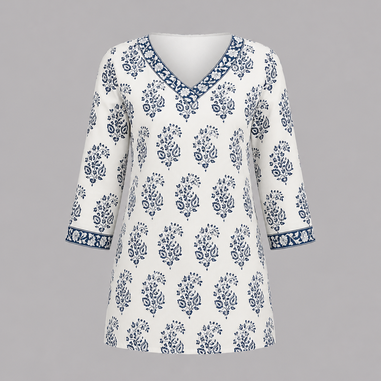 Ivory Bloom Short Kurti