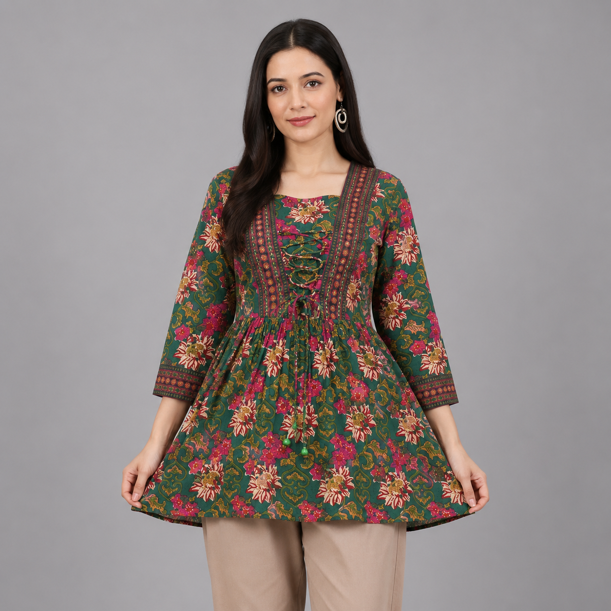 Forest Bloom Short Kurti