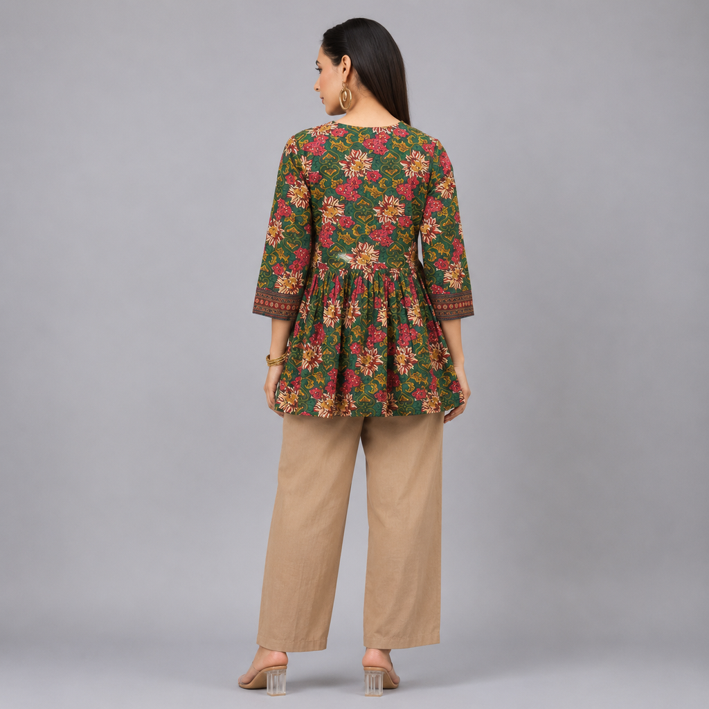 Forest Bloom Short Kurti