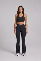 Midnight Black Cross Back Flare Co-ord Set